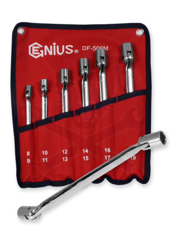 Dugókulcs készlet kettős csuklós dugókulcs készlet 6 db-os 8-19 mm