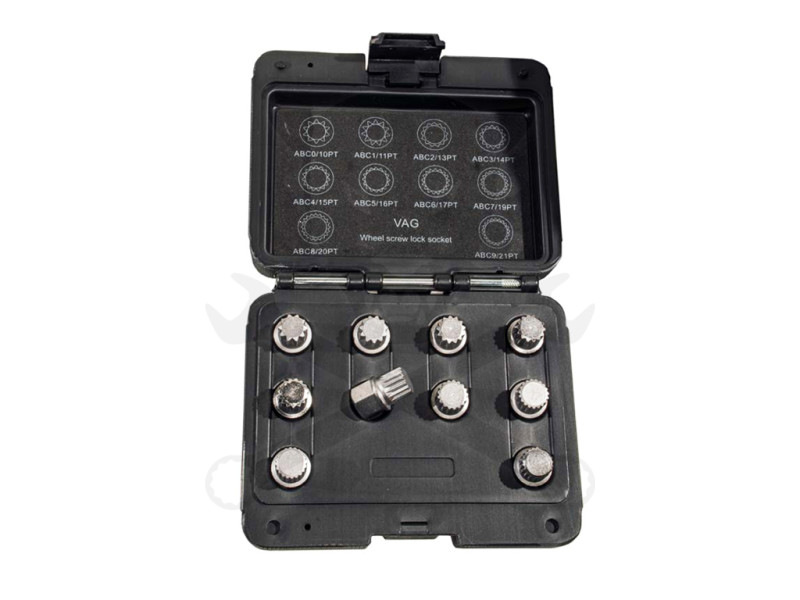 Kerékőr/anyacsavar kulcs készlet VAG gyári kerékőrökhöz 10 db-os