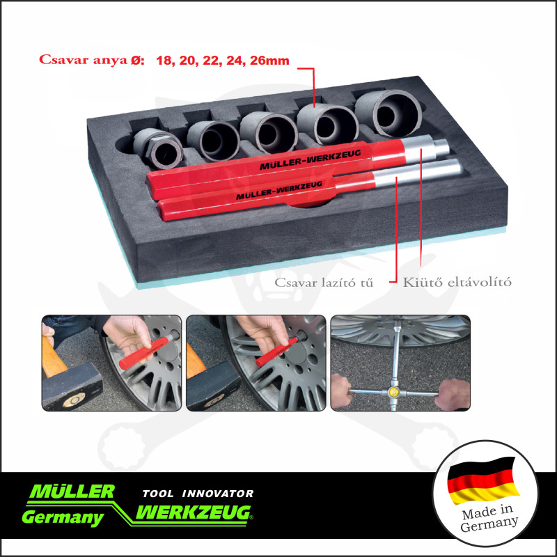 Kerékőr leszedő klt, 18-26 mmm - MÜLLER