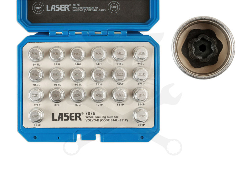 Kerékőr kulcs készlet Volvo gyári kerékőrhöz 20 db "B" Code 944L-951P