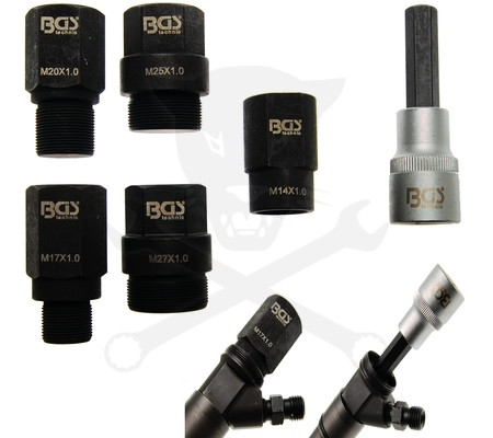 Porlasztó kihúzó csatlakozó adapter készlet5 db+1 db lyukas 10mm-es imbusz