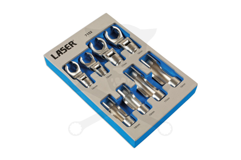 Üzemanyagcső kulcs készlet 8 db spec. nyitott dugókulcs + CrowFoot