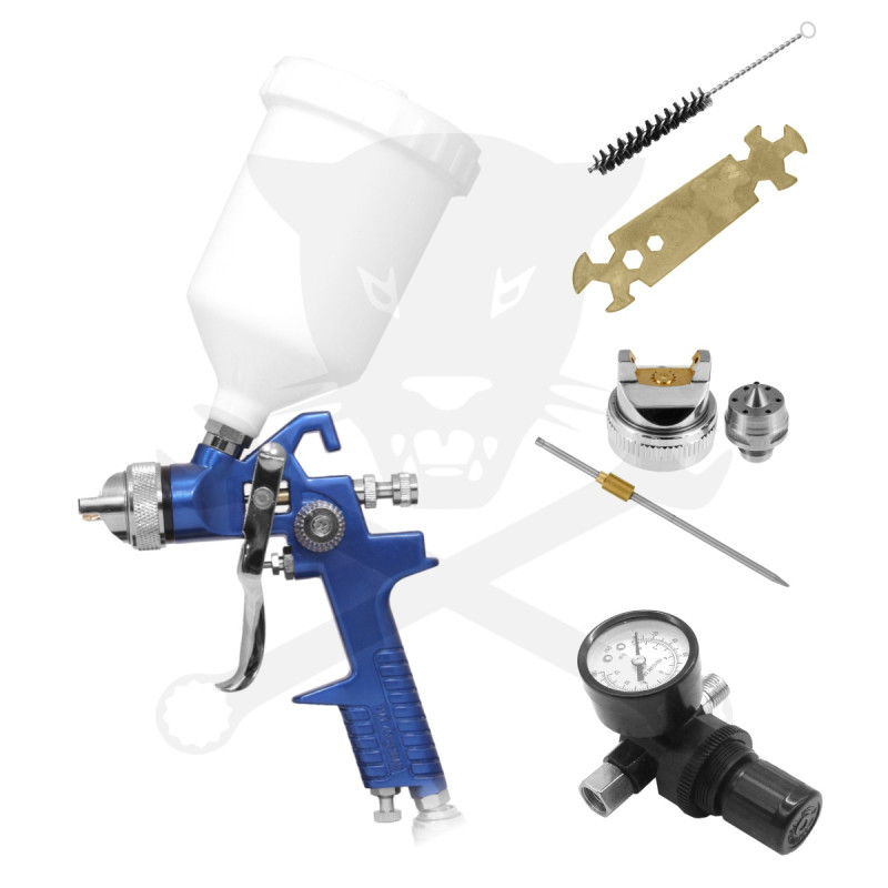 Festékszóró pisztoly, felsőtartályos készlet 1,4+2,0 mm+szabályzó