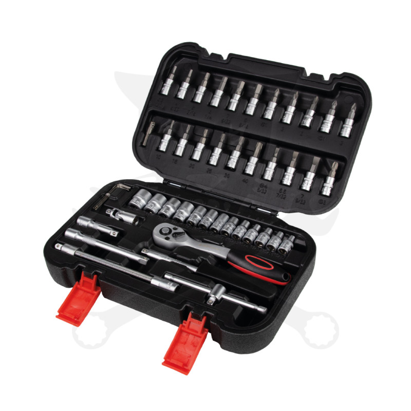 Dugókulcs készlet 1/4" 6 lap 4-14 mm 46 db-os - Super Lock - Kraftmann