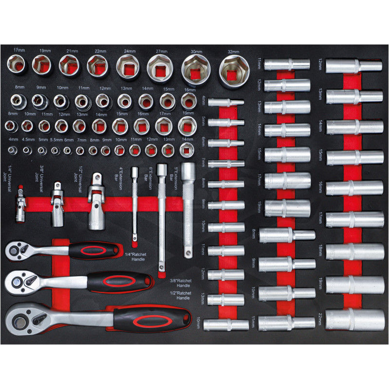 Szerszámos kocsi gyári-felszerelt 250 db-os 7 fiókos szekrény - BGS