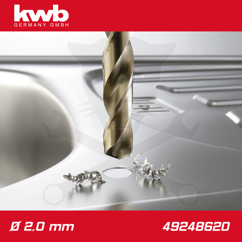 Csigafúró 2,0 mm HSS-G Co5 DIN 338 Twist, profi - KWB