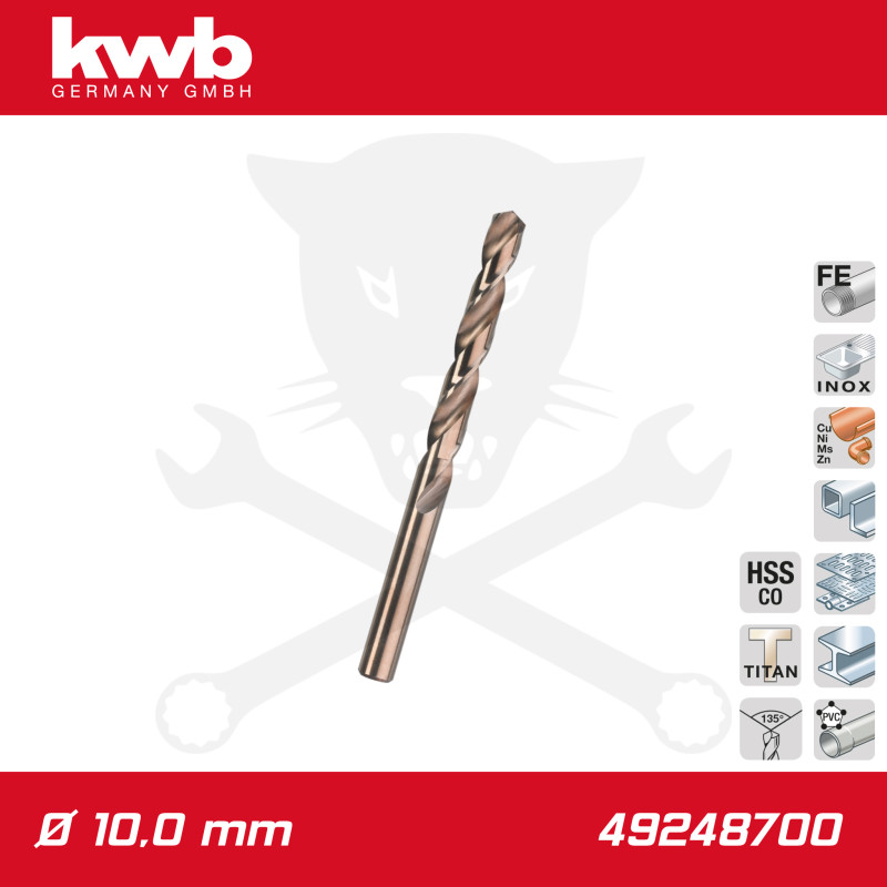 Csigafúró 10,0 mm HSS-G Co5 DIN 338 Twist, profi - KWB