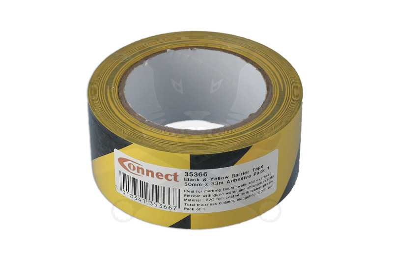 Jelzőszalag sárga-fekete 33 méter x 50 mm öntapadós -