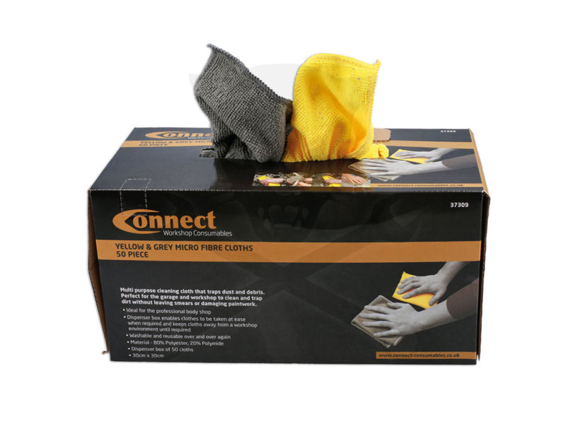 Törlőkendő - Mikroszálas Sárga-Szürke 30 x 30 cm - mosható - 50 db