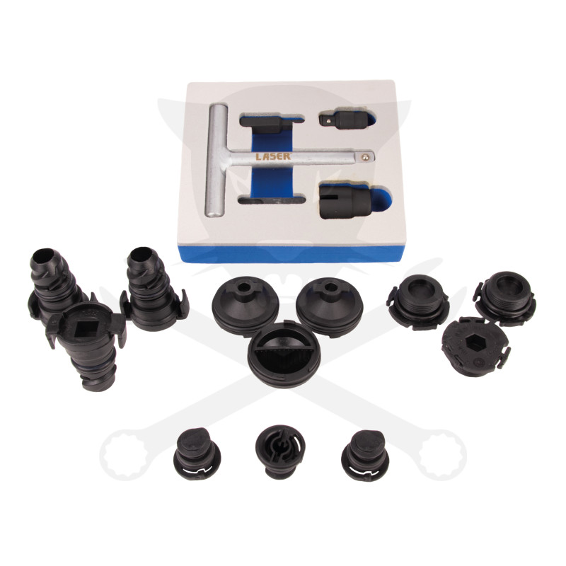 Olajleeresztő kulcs készlet + 12 db műanyag olajcsavar VAG-FORD-BMW-PSA