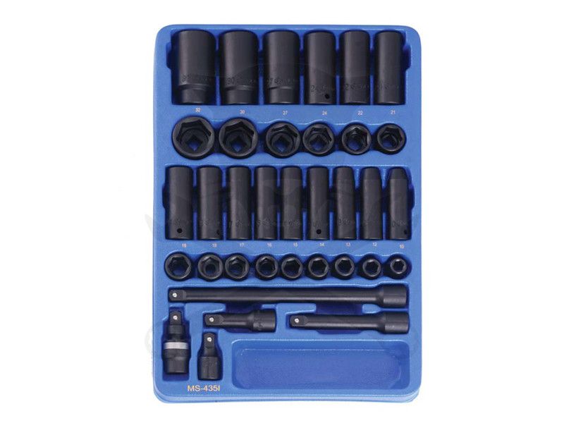 Tálcás Genius dugókulcs, gépi készlet METRIKUS 35 db-os 1/2 -