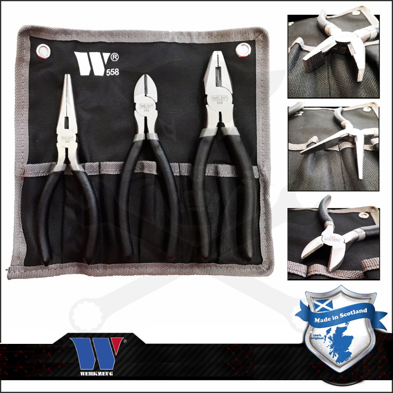 Fogó készlet 3 db-os - kombi. oldalcs. félkerek