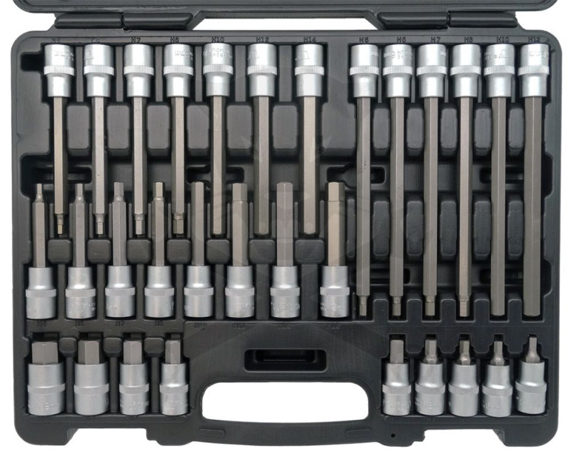 Rátűzőkulcs - crowa+bit készlet 1/2" 30 db-os Imbusz - Welzh