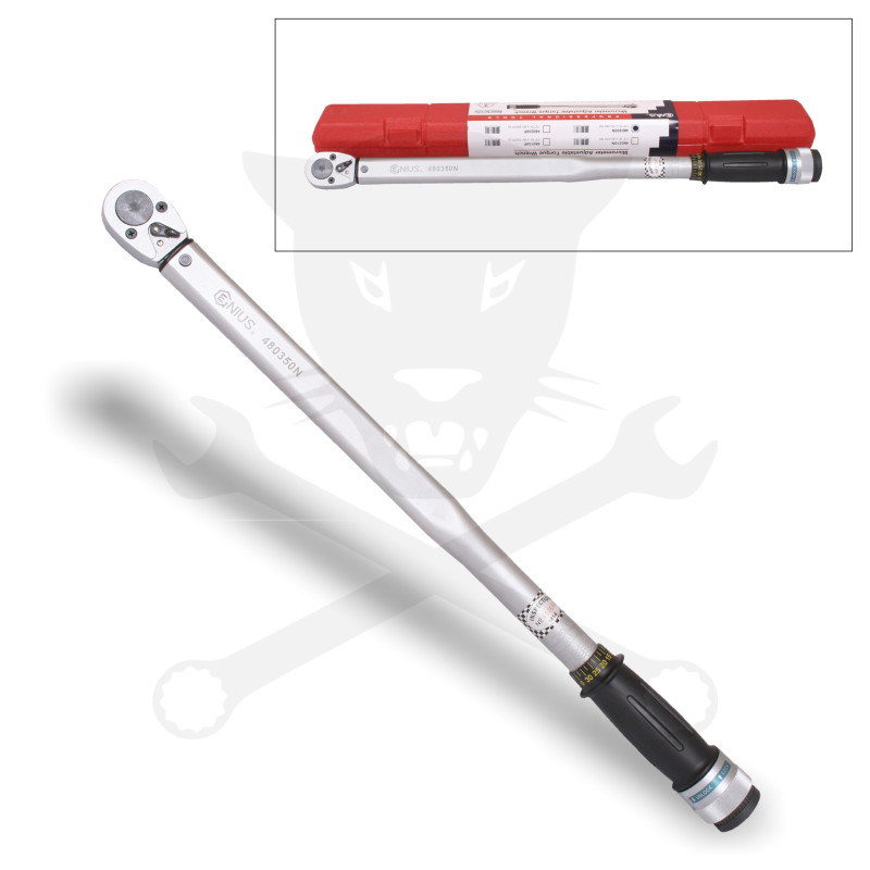 Nyomatékkulcs 070-350 Nm 1/2" - kalibrálva - Genius