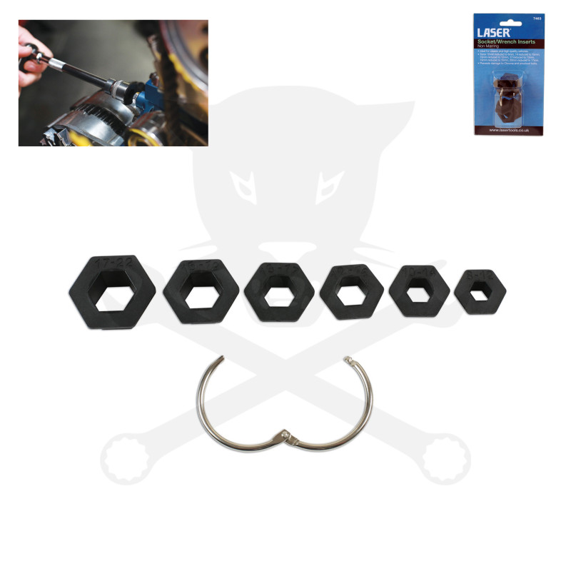 Dugókulcs fejekhez műanyag betét 6 db-os készlet króm csavarokhoz -AT18