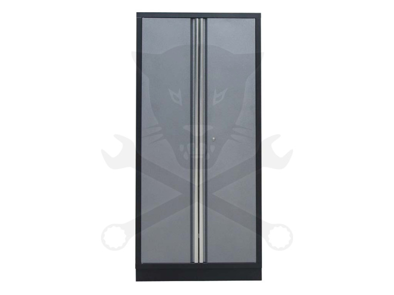 Szerszámos szekrény 2 ajtós álló kivitel - FÉM - szürke 4 polcos