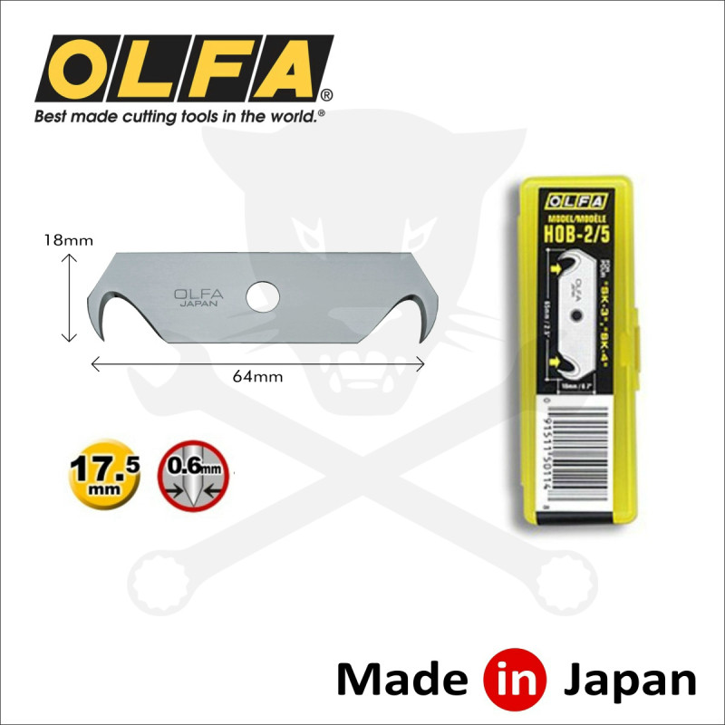 Penge OLFA biztonsági, horgas 64 mm 5 db/dob (HOB-2/5)