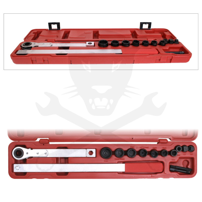 Ékszíjszerelő racsnis extra vékony és hosszú 15 db-os készlet