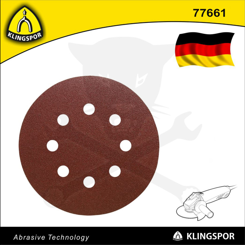 Csiszolópapír, tépőzáras 200 mm P120 8 lyukú PS 22 K - Klingspor