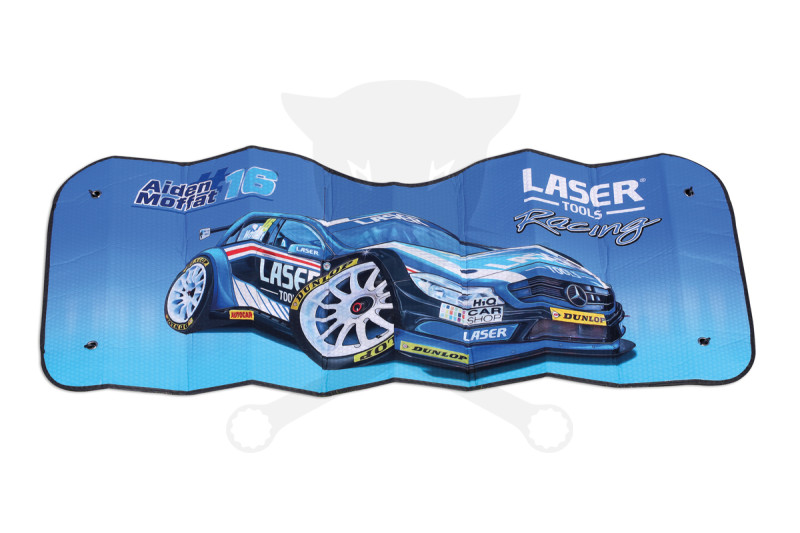 Autós szélvédő napellenző, napvédő - 130 x 60 cm - Laser Tools Racing