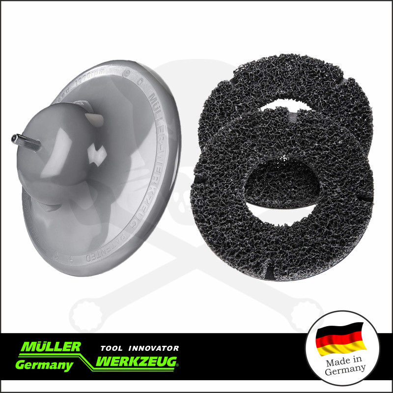 Tisztítókorong - négertárcsa befogó 200 x 90 mm + 2 db tárcsa készlet