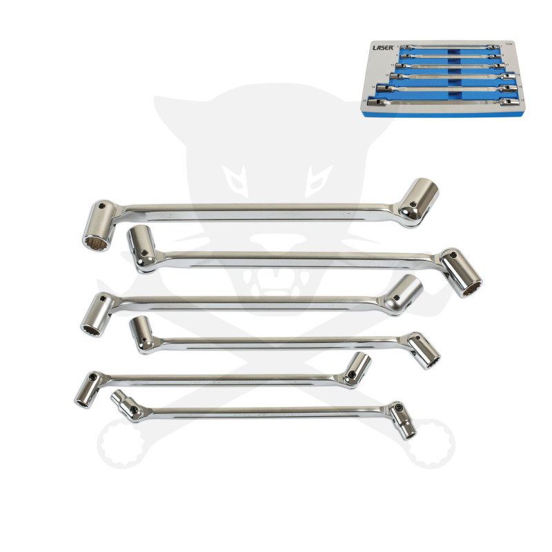 Dugókulcs készlet 6 db-os csuklós, kétoldalas kivitel 6-17 mm