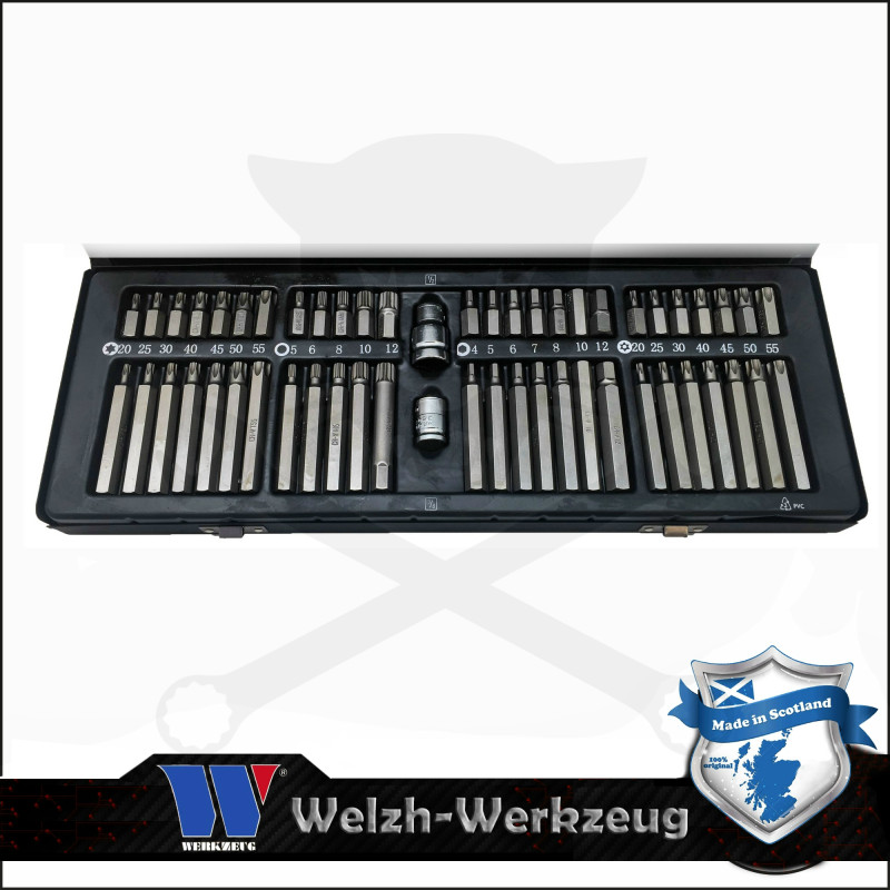 Torx-imb.-spline bit készlet 54 db - Welzh