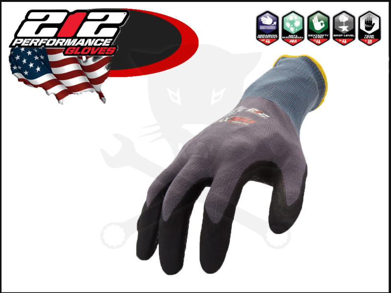 Kesztyű Hubitools mártott hab-nitril DOTTED GRIP-USA "kopásálló" L-es