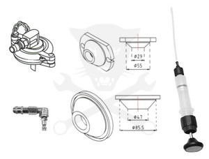 Fékfolyadékcserélő készülékhez adaptersapka készlet - Hubitools