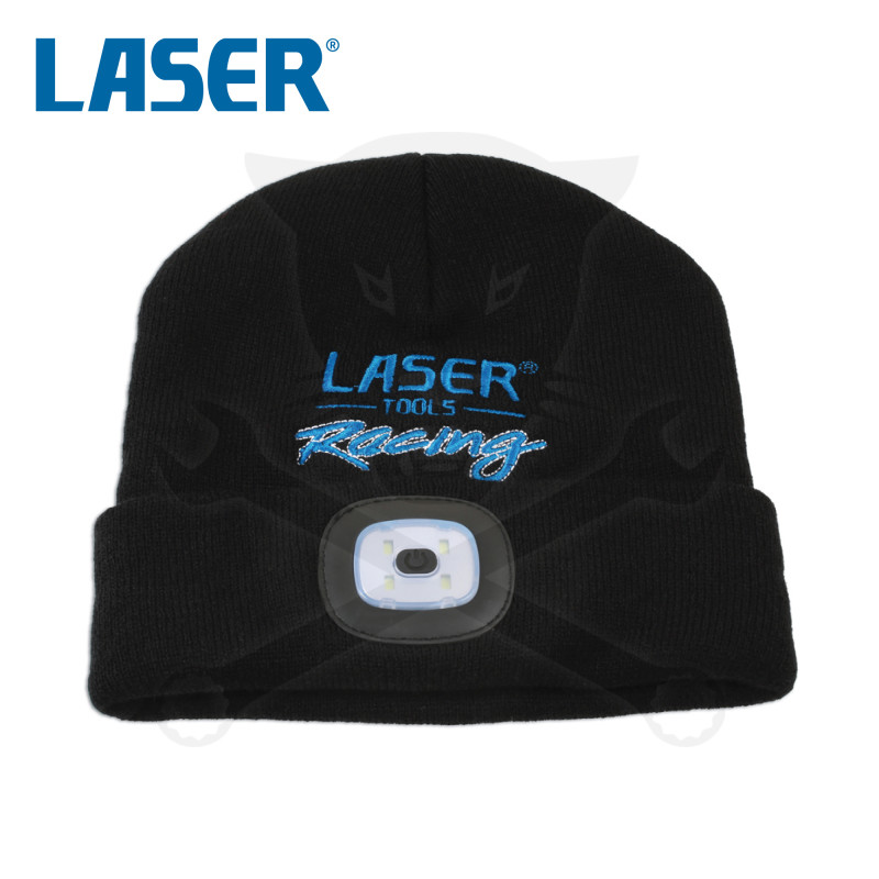 Sapka kötött téli Laser Tools Racing + AKKUS Ledes lámpával TS20
