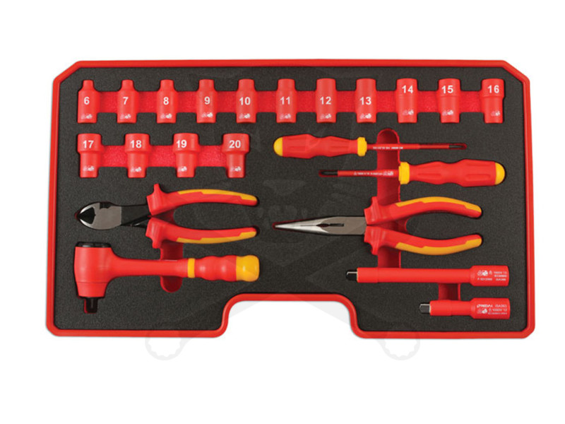 Dugókulcs készlet VDE 1000 V Szigetelt/Hibrid szerszám készlet3/8" 22 db-os