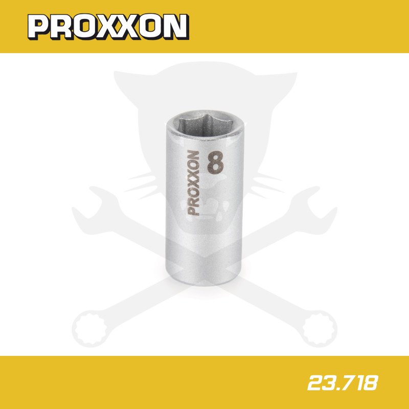 Dugókulcs - crowafej 1/4" 6 lap normál 8 mm Proxxon