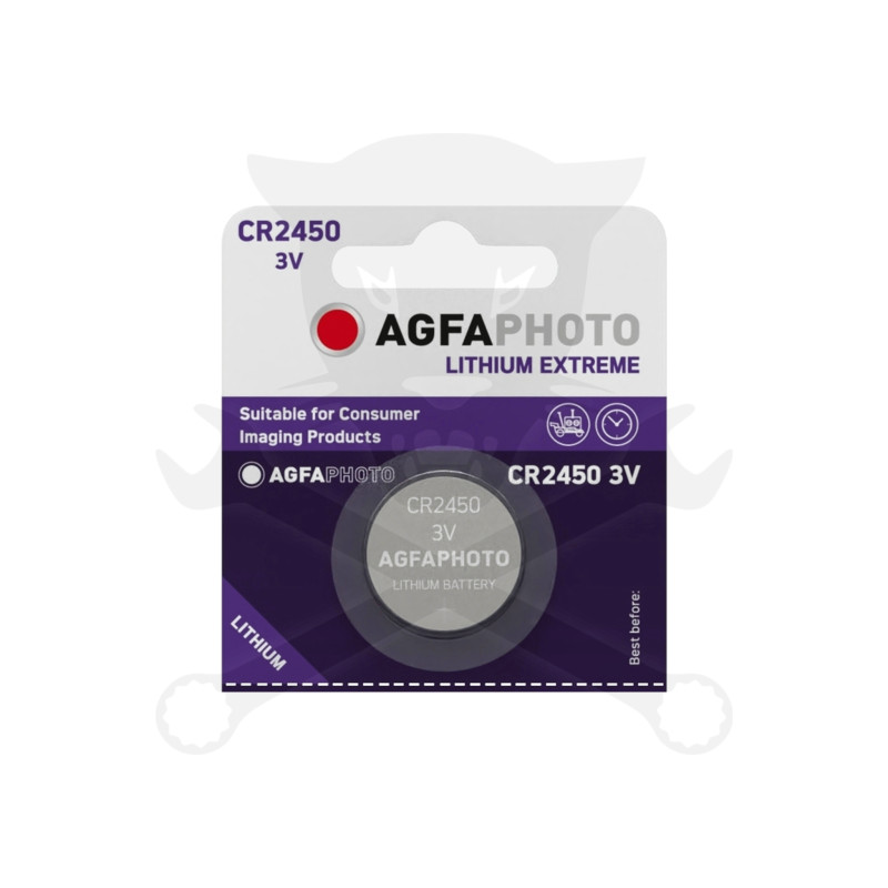 Elem 3V - CR2450 gombelem - Li AgfaPhoto (AGFA-CR2450-Li)