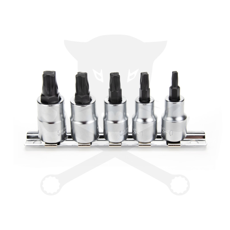 Rátűzőkulcs készlet 3/8" MTS Mortorq Spiral 4 ágú Bit fej készlet MTS0-MTS4