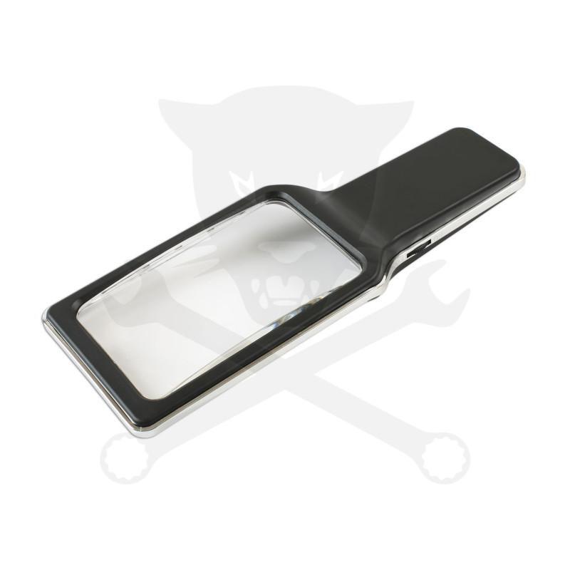 Nagyító 3x - szabályozható 10db fényes LED, tükröződésmentes, elemes