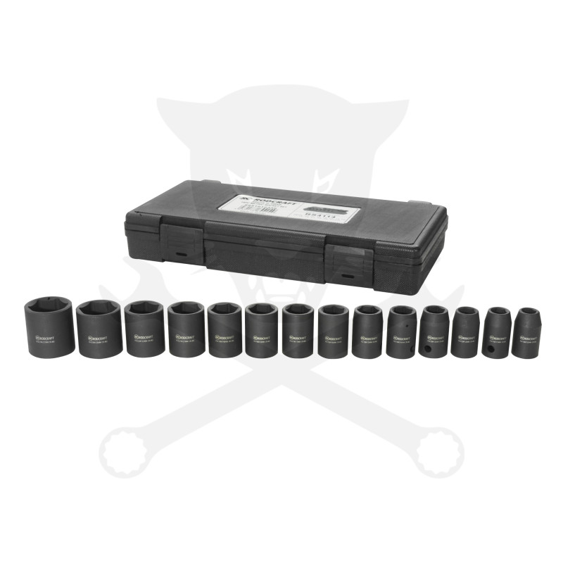 Dugókulcs - crowafej készlet 1/2" 6 lap normál 14 db - Roadcraft (RS4114)