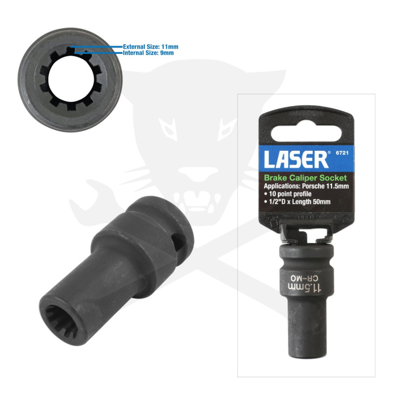 Féknyeregkulcs 10 szögű 11,5 mm -Belső Ribe - 1/2" Porsche