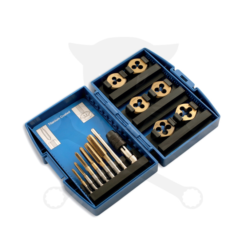 Menetfúró és menetmetsző készlet 14 db-os Titán bevonatú