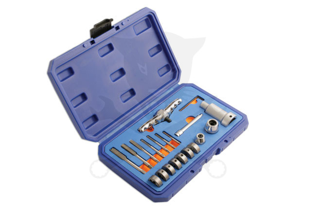 Menetfúró és menetmetsző készlet metrikus -racsnis hajtószárral- 20 db-os