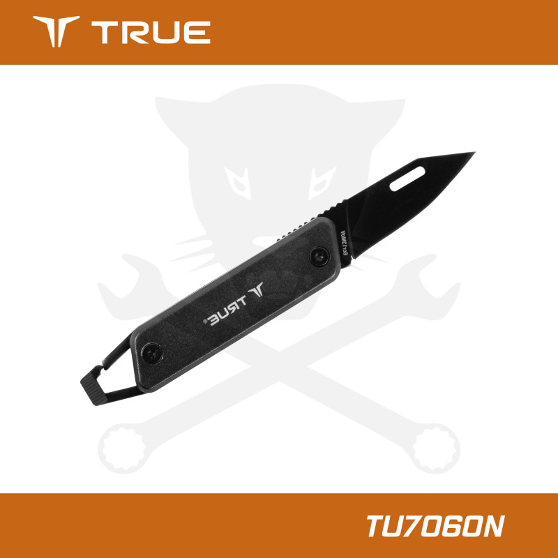 Vágókés, összecsukható Modern Keychain Knife - Fekete - True