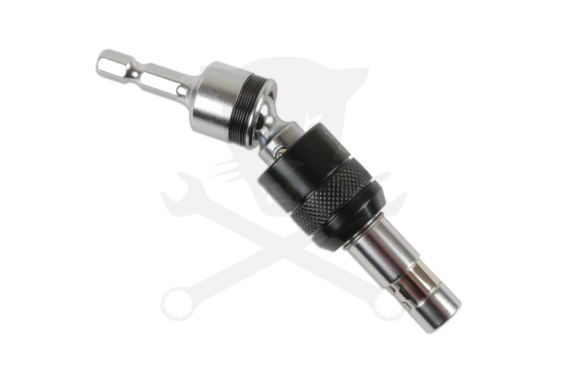 Bit tartó 1/4"-os, fúrógépbe fogható Csuklós / Fix 2:1-ben - Laser