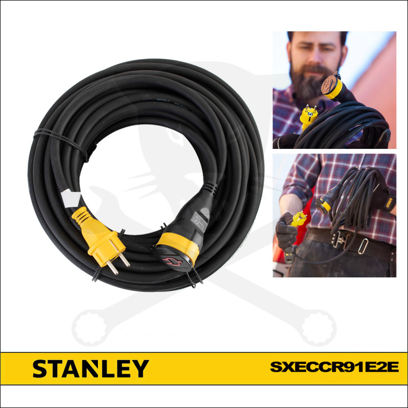 Hosszabbító gumikábel 20 m 3x2.5mm2 IP44- kül,- és beltéri Stanley