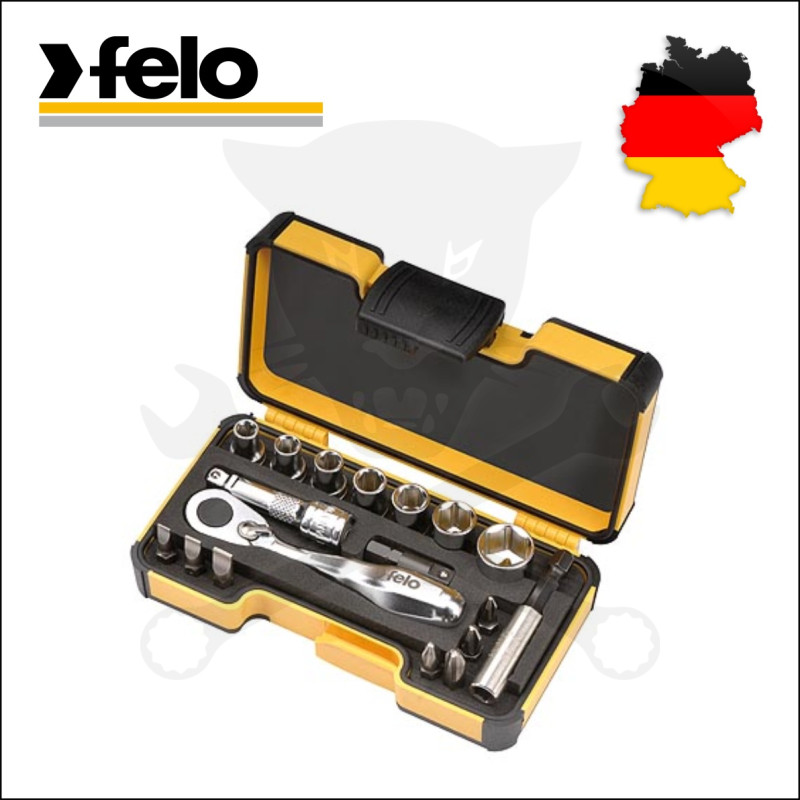 Dugókulcs és bithegy készlet 1/4" 18 részes XS - Felo