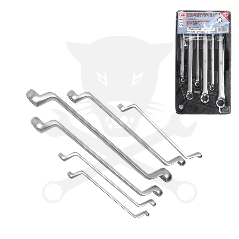 Torx csillagkulcs készlet Hajlított 6 db-os E-torx 12 méret: E6 - E24 -BGS