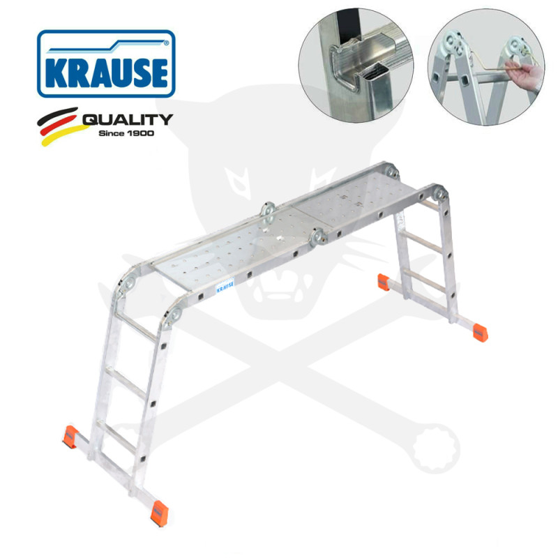 MultiMatic univerzális csuklós létra, 4x3 fokos +Acél Dobogó -MONTO-