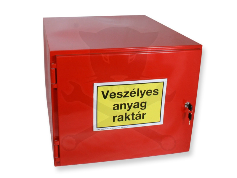 Vegyszer szekrény 2-3 fiókos satupad alsó polcára tervezve - piros