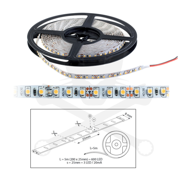 Szalag LED 3528 beltéri 120 db/m - 3000K - ELMARK