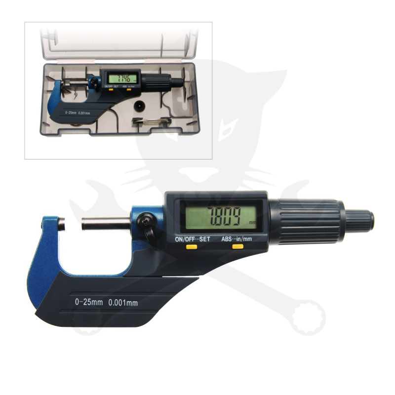 Mikrométer 0-25 mm DIGITÁLIS - 0.001 - BGS