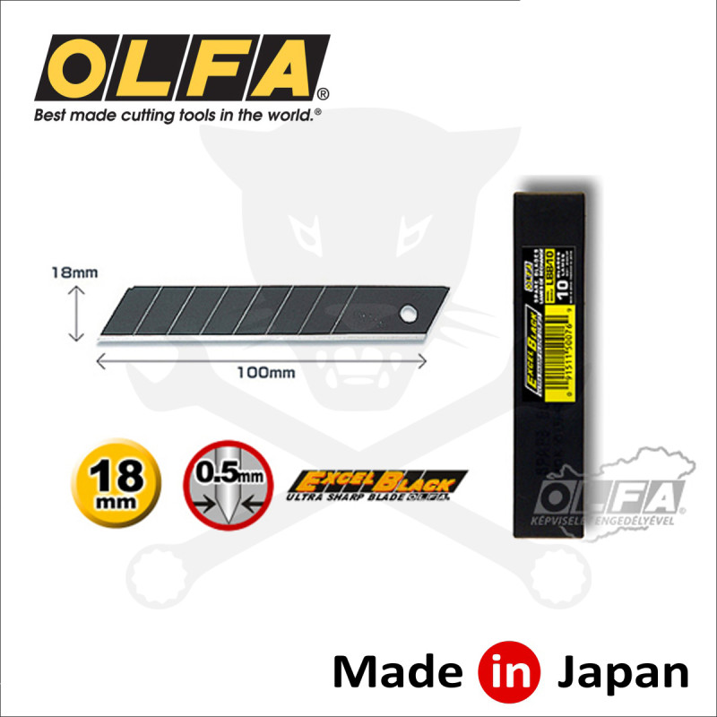 Penge OLFA tördelhető 18 mm 10 db - fekete