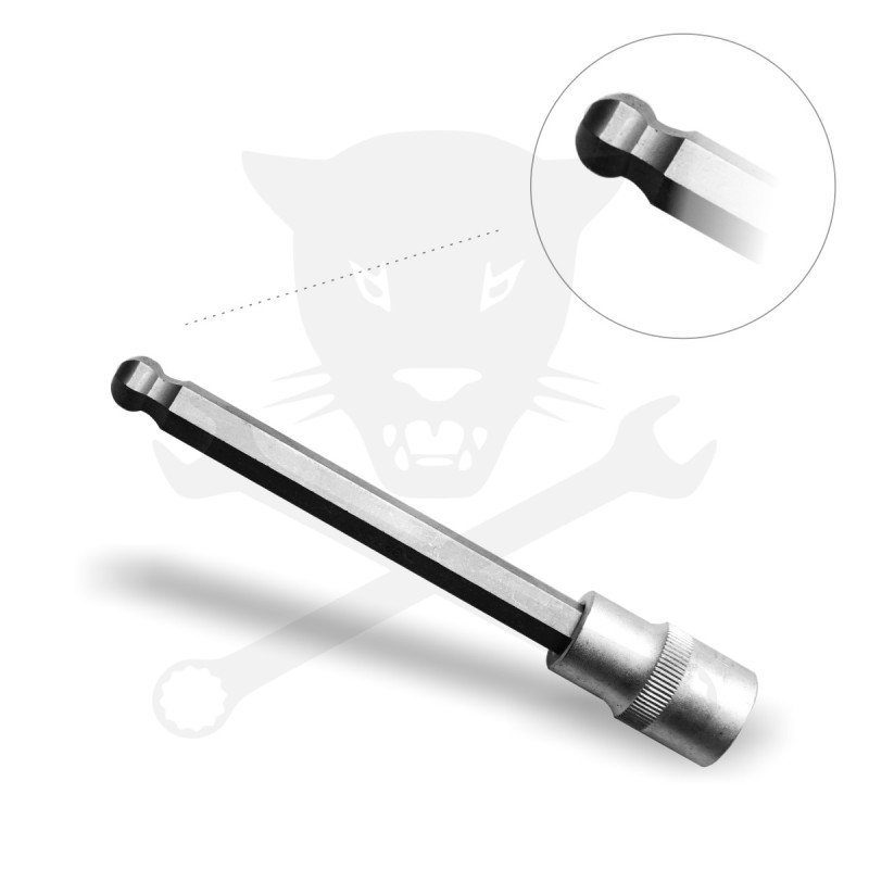 Rátűzőkulcs - crowa+bit 1/2" imbusz 8 mm, hosszú, gömbvégű